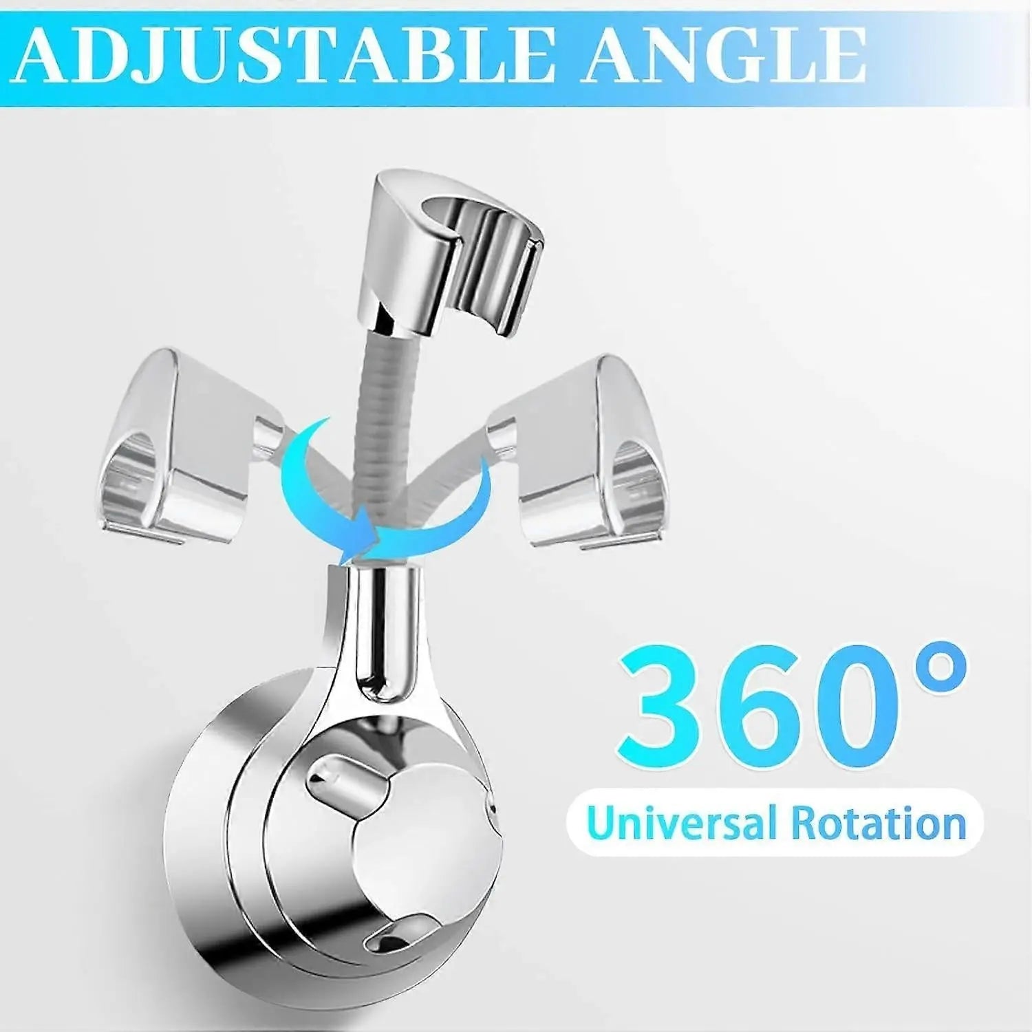 Silver Shower Head Holder, No Drill Wall Mount Bracket Wholesale Hub