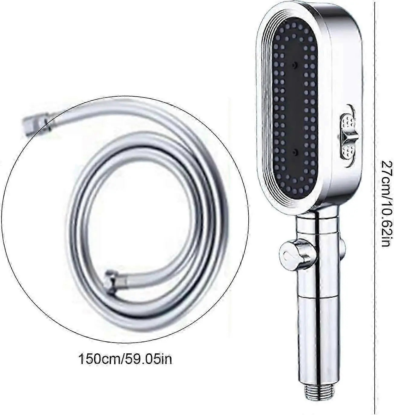 Adjustable High Pressure Shower Head Set with 1.5m Hose Wholesale Hub