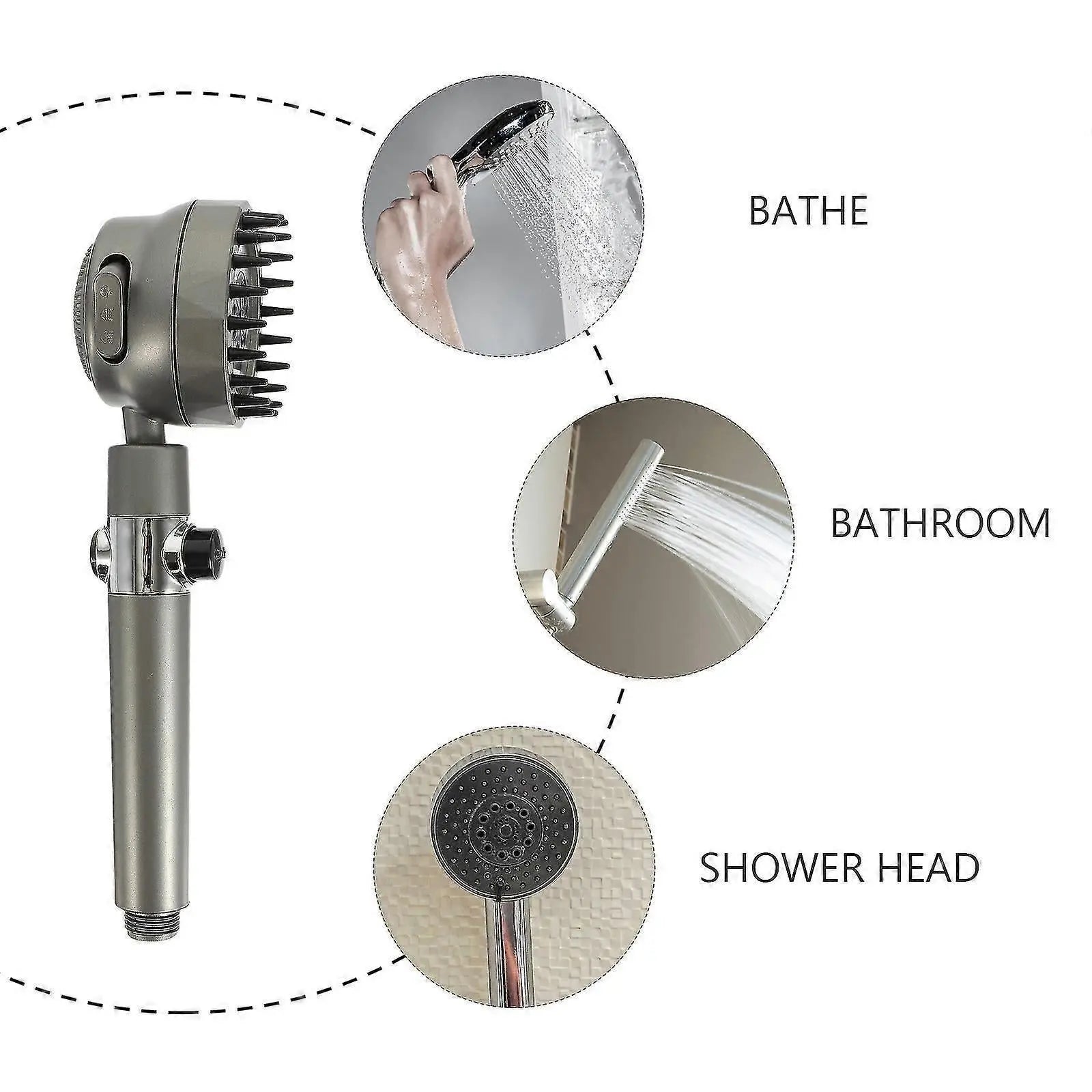 Plastic Removable Household Shower Head for Bath Use Wholesale Hub