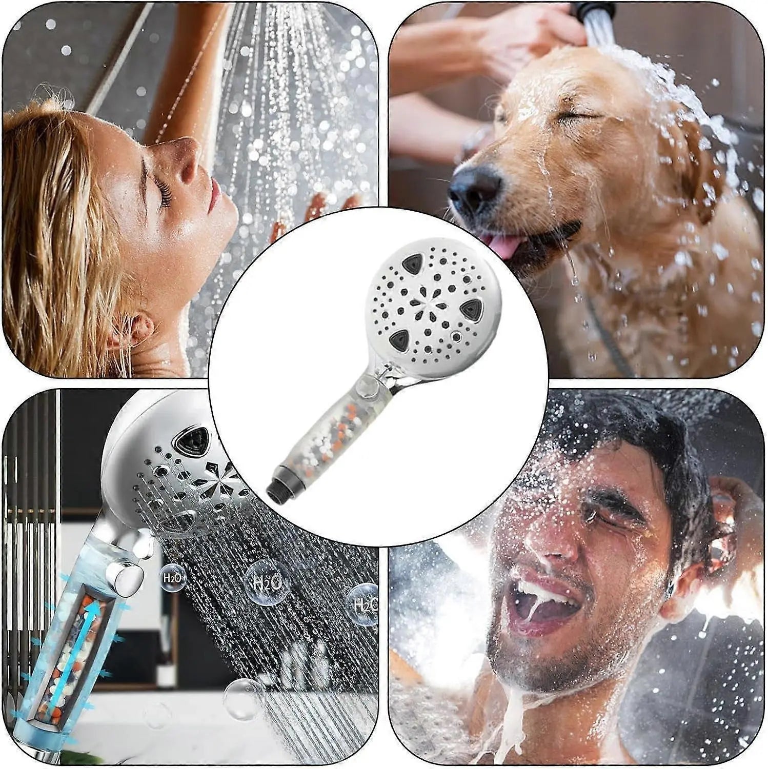 Handheld Shower Spray Head, Reusable Water Saving Design Wholesale Hub