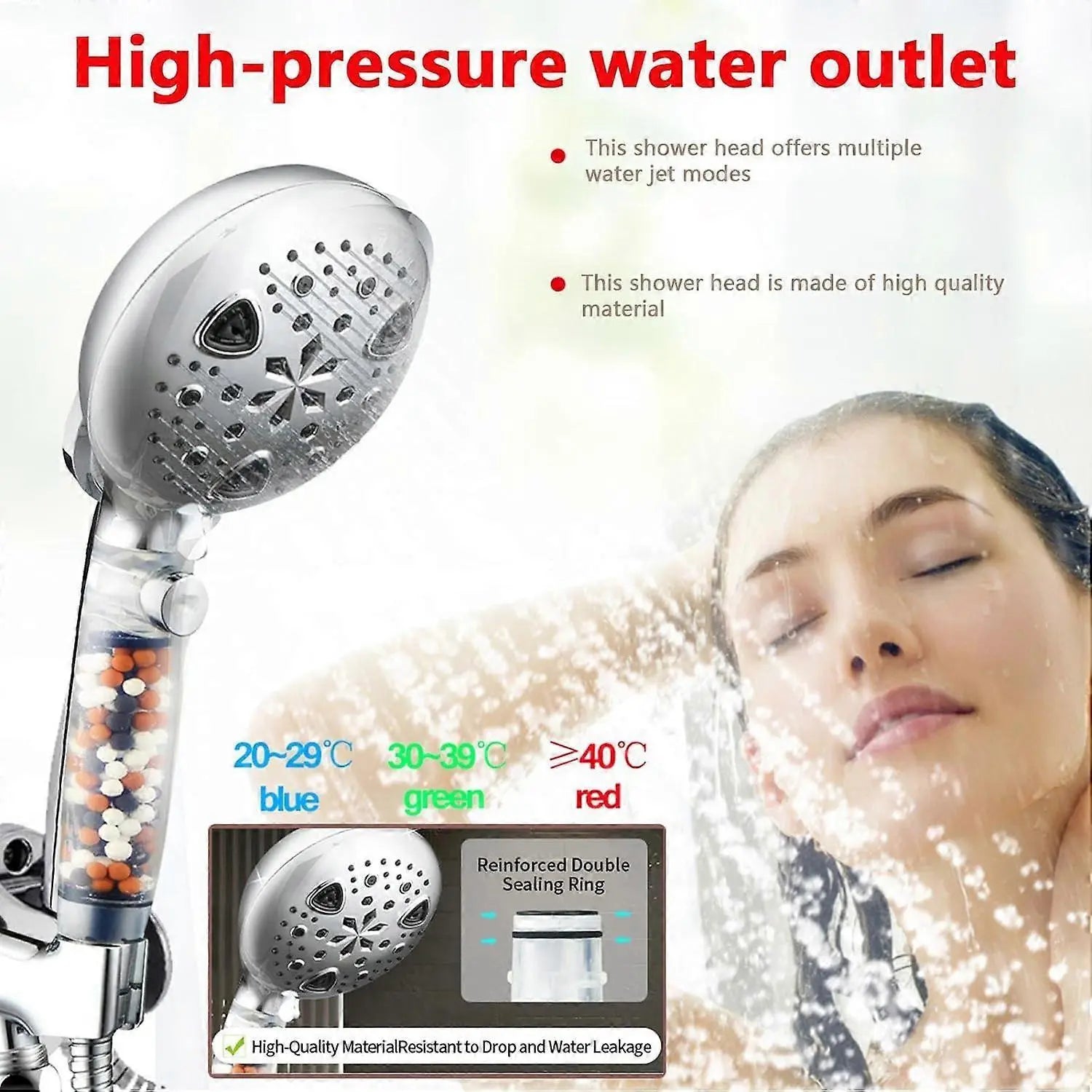Handheld Shower Spray Head, Reusable Water Saving Design Wholesale Hub