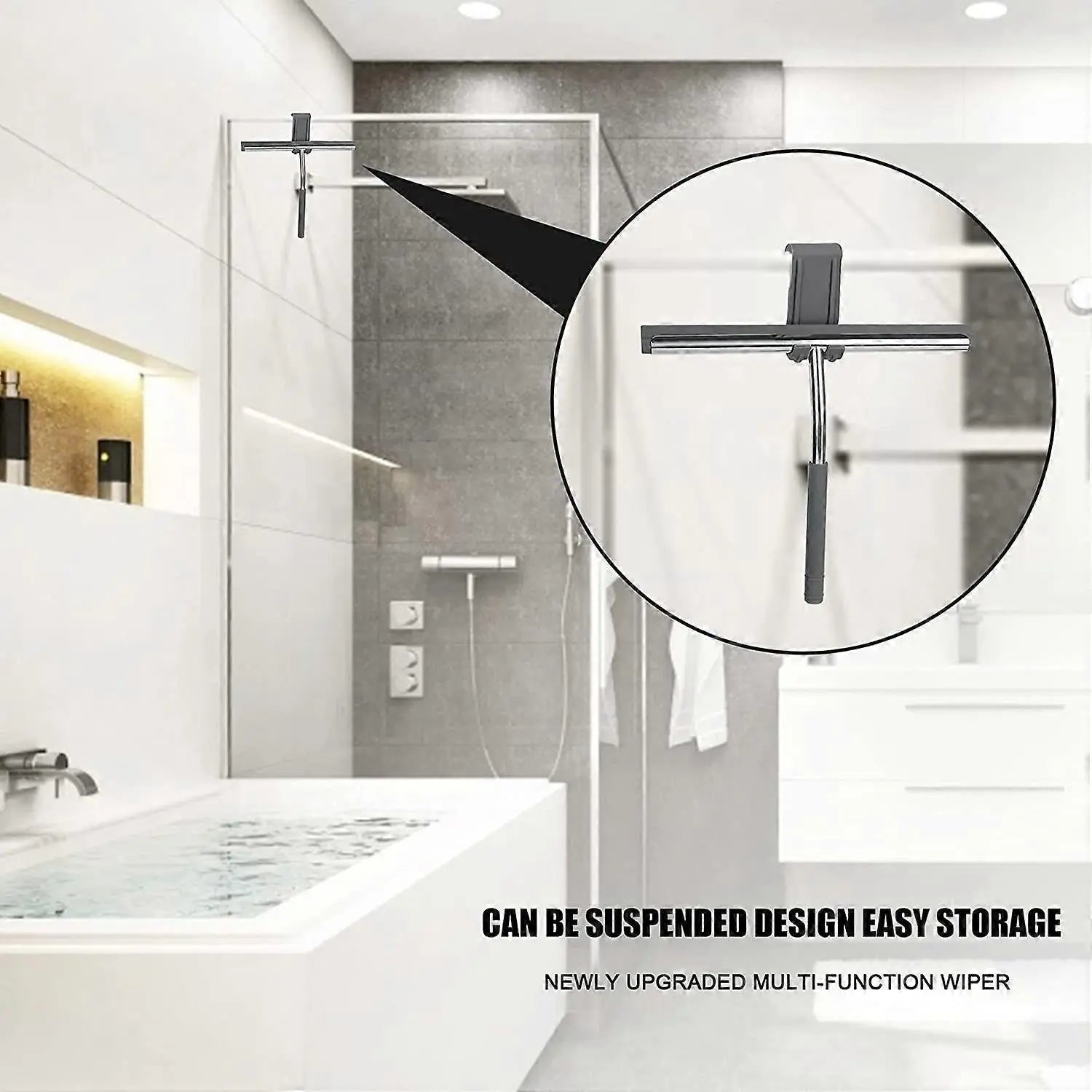 Stainless Steel Silicone Shower Squeegee, Glass Cleaning Tool Wholesale Hub