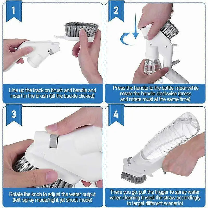 3-in-1 Floor & Glass Squeegee Brush, Bathroom Shower Cleaner with Heads Wholesale Hub