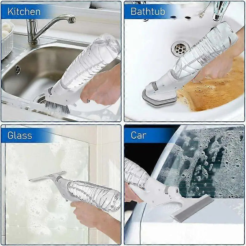 3-in-1 Floor & Glass Squeegee Brush, Bathroom Shower Cleaner with Heads Wholesale Hub
