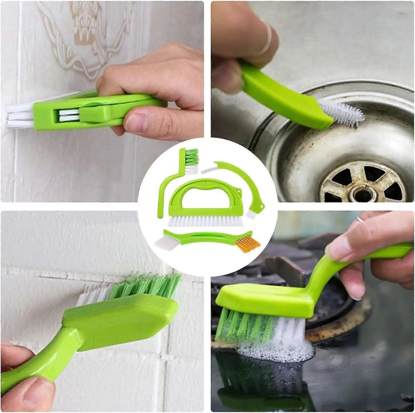 4pcs Household Cleaning Brush Set for Bathroom & Window Groove Wholesale Hub