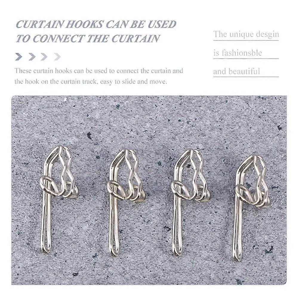 100pcs Metal Shower Curtain Hooks Pin-on Drapes Hooks Silver Wholesale Hub