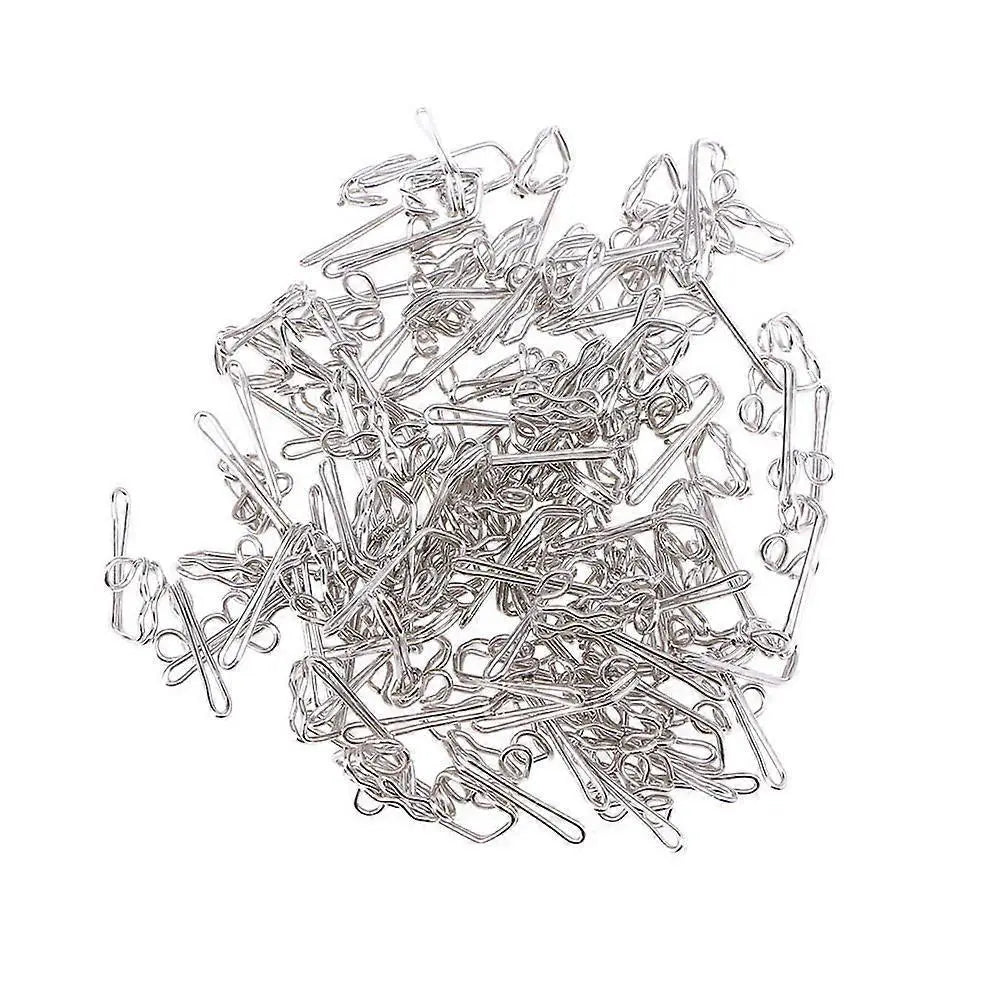 100pcs Metal Shower Curtain Hooks Pin-on Drapes Hooks Silver Wholesale Hub