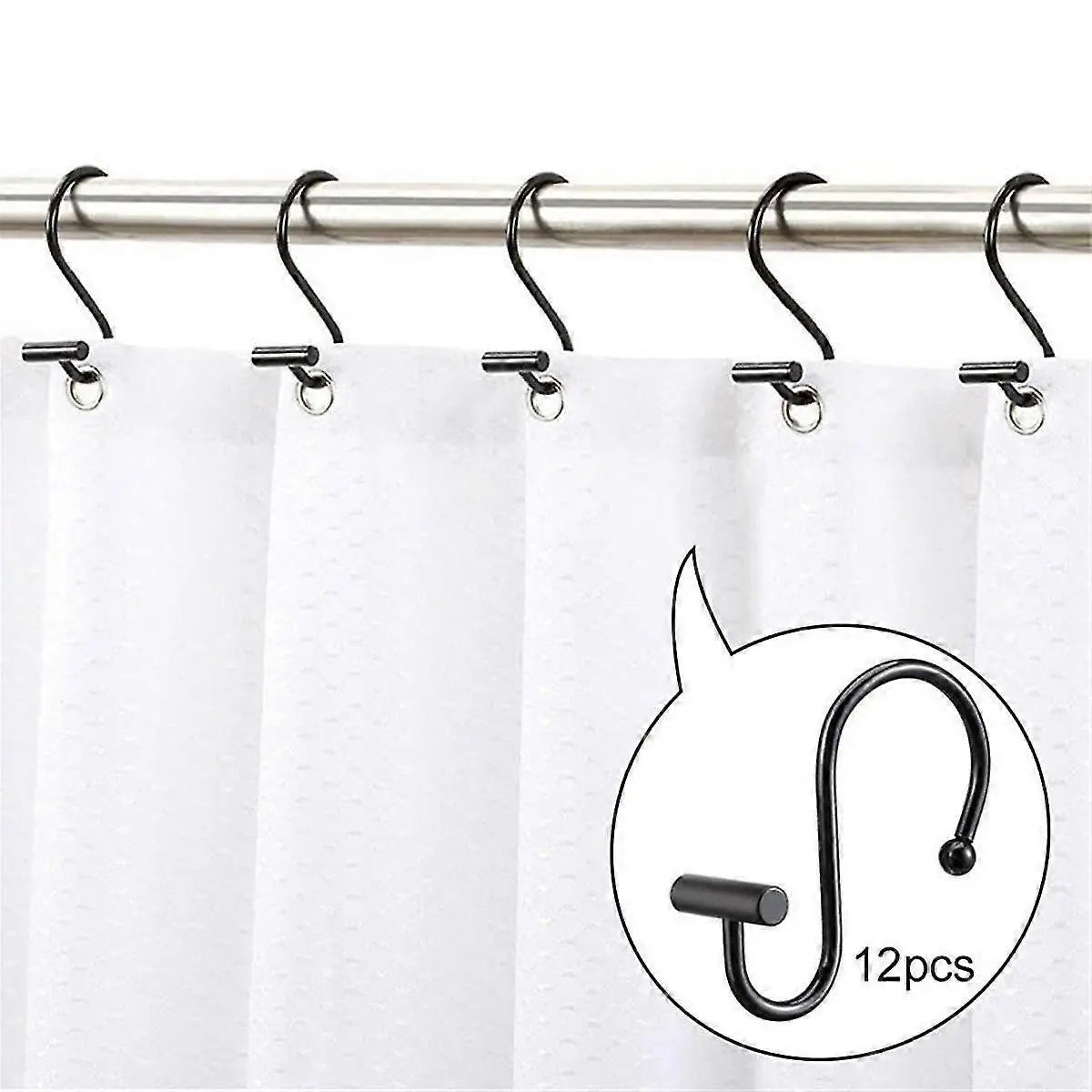 Rust-Proof Metal Shower Curtain Hooks Rings Decorative Bathroom Curtain Hooks Wholesale Hub