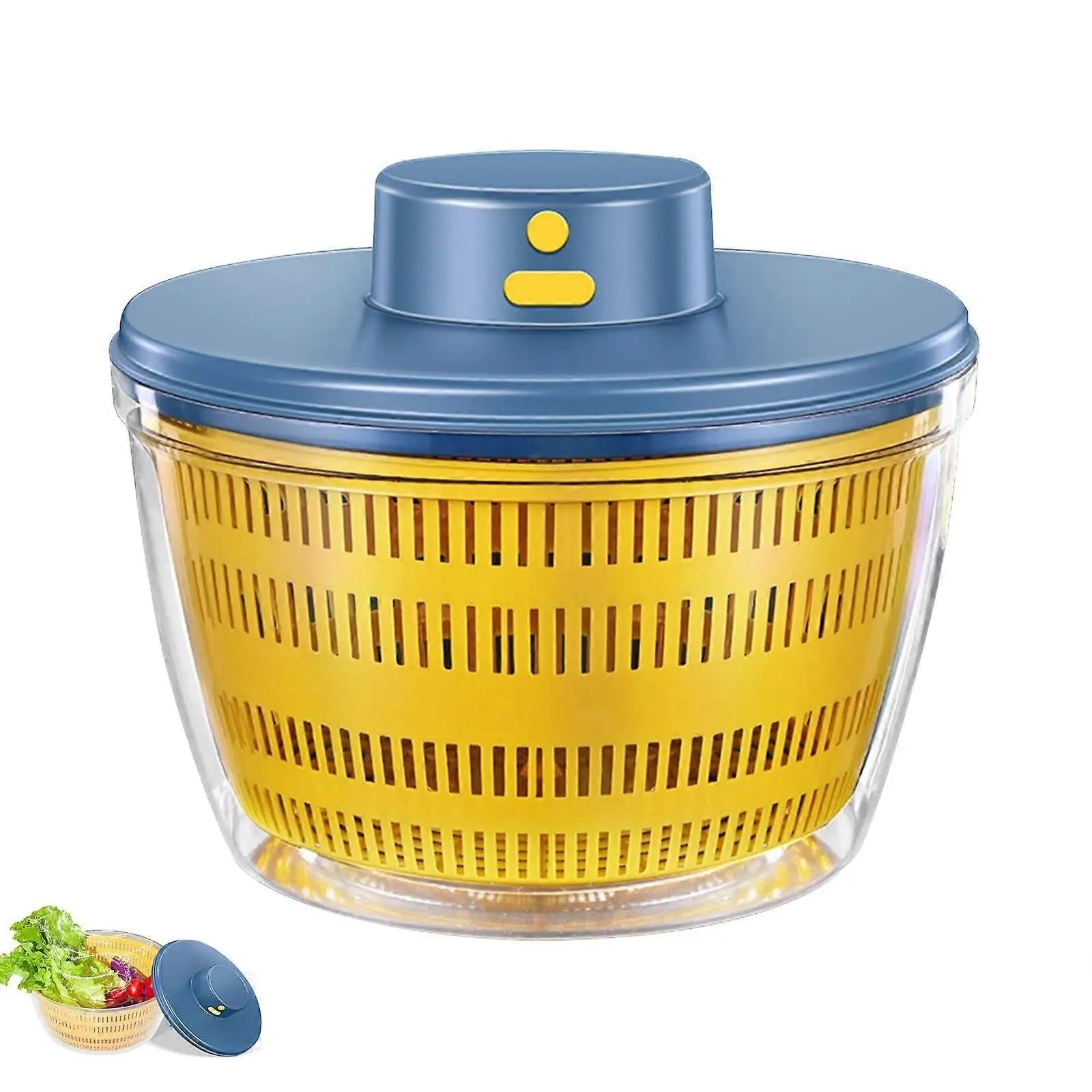 Large Electric Salad Spinner, Yellow Multi-Use Lettuce Dryer Easy Clean Wholesale Hub
