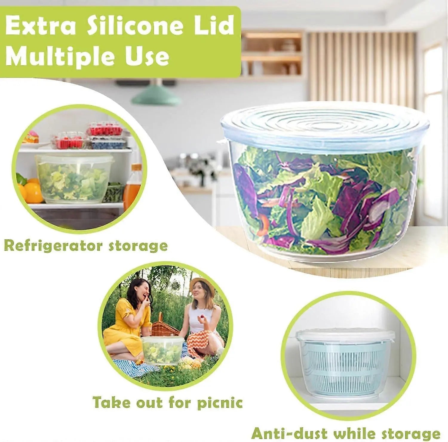 Salad Spinner 4.8Qt Vegetable Lettuce Washer Dryer Bowl Wholesale Hub