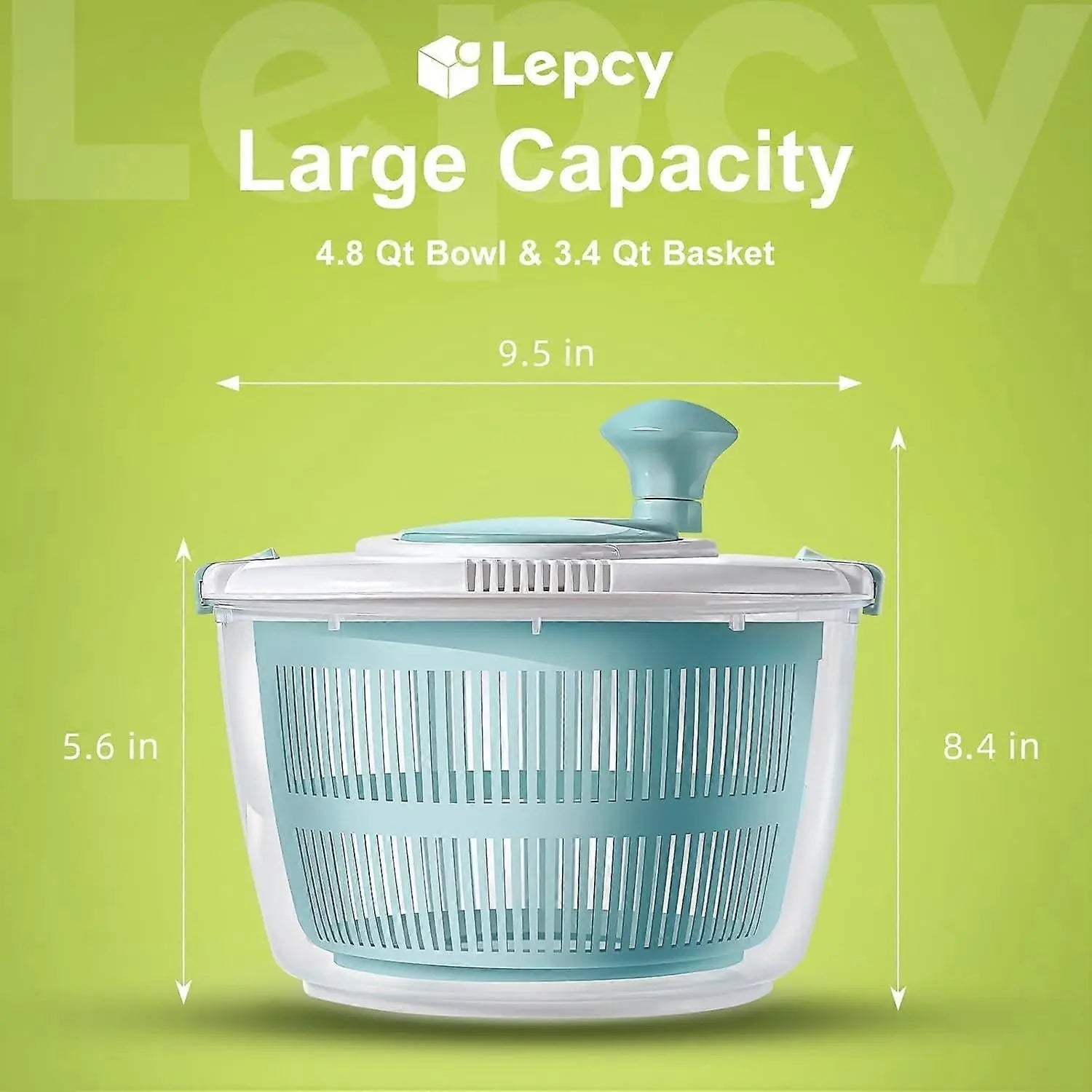 Salad Spinner 4.8Qt Vegetable Lettuce Washer Dryer Bowl Wholesale Hub