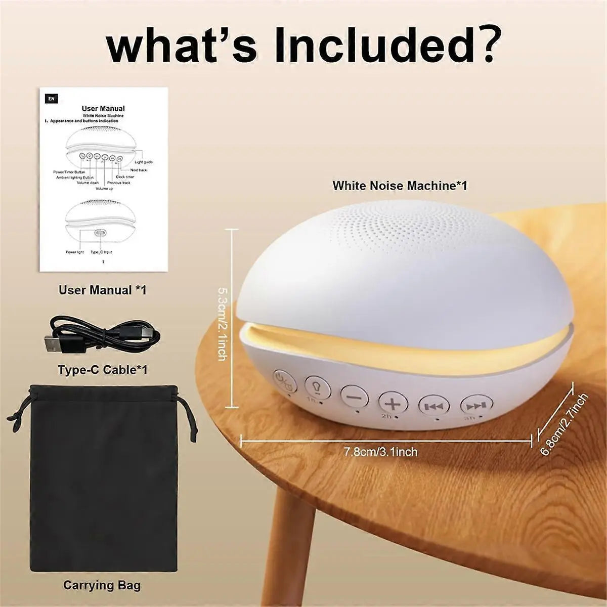 Portable White Noise Machine Sound Therapy for Home Travel Relaxation Wholesale Hub