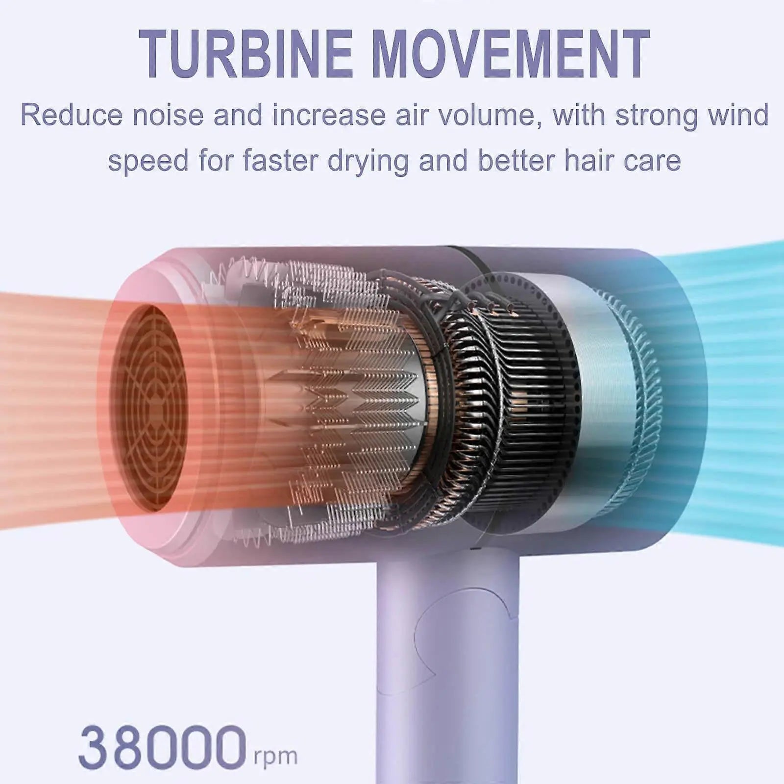 Blue Gradient Hair Dryer Constant Temp Hot & Cold Silent Dryer Wholesale Hub