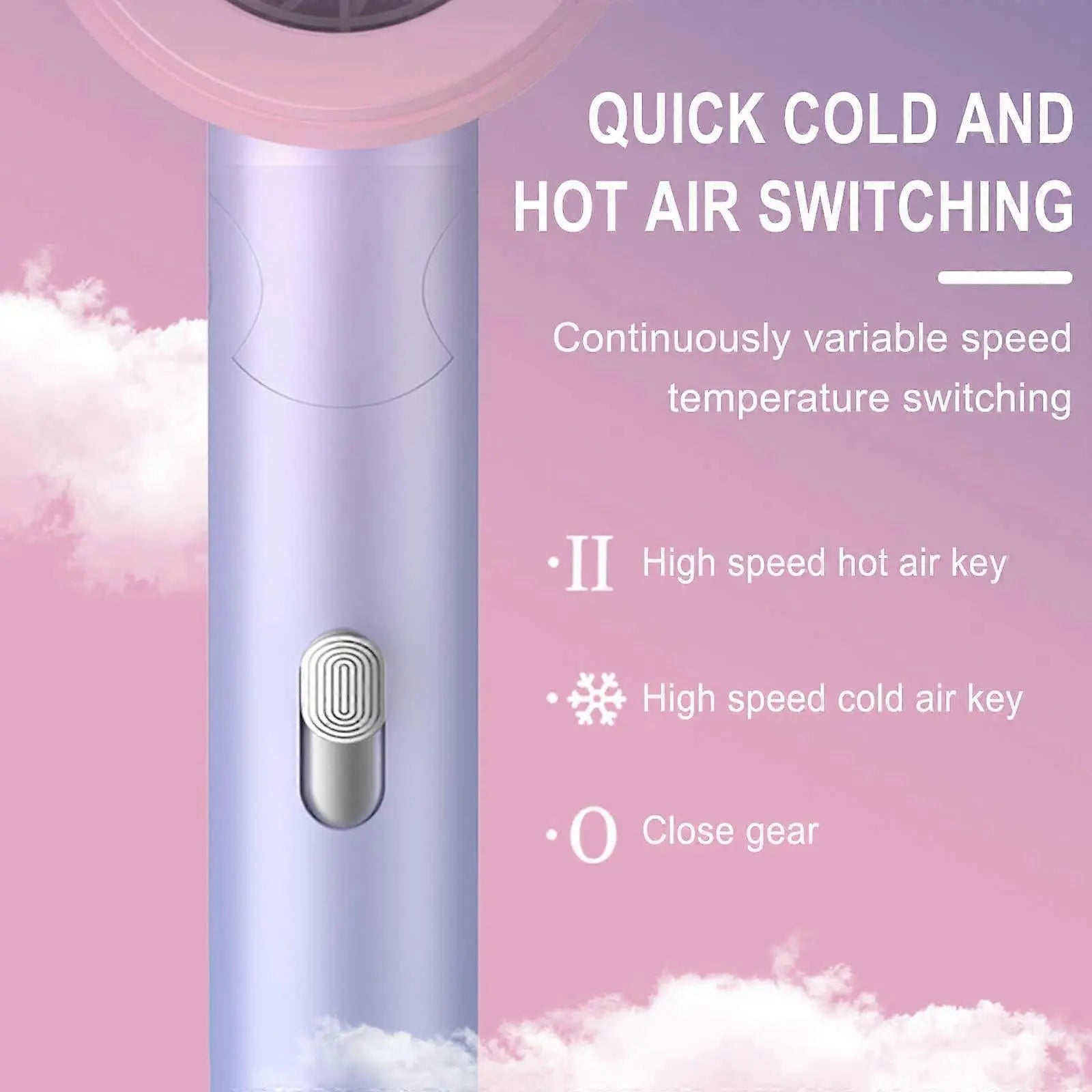 Blue Gradient Hair Dryer Constant Temp Hot & Cold Silent Dryer Wholesale Hub