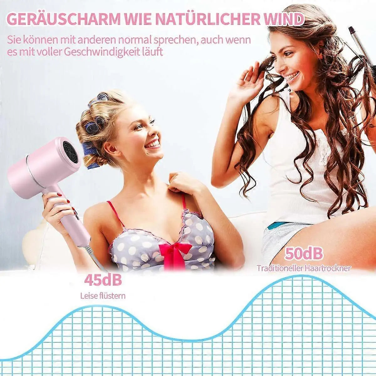 Negative Ion High Power Hair Dryer Pink Lightweight Compact Wholesale Hub