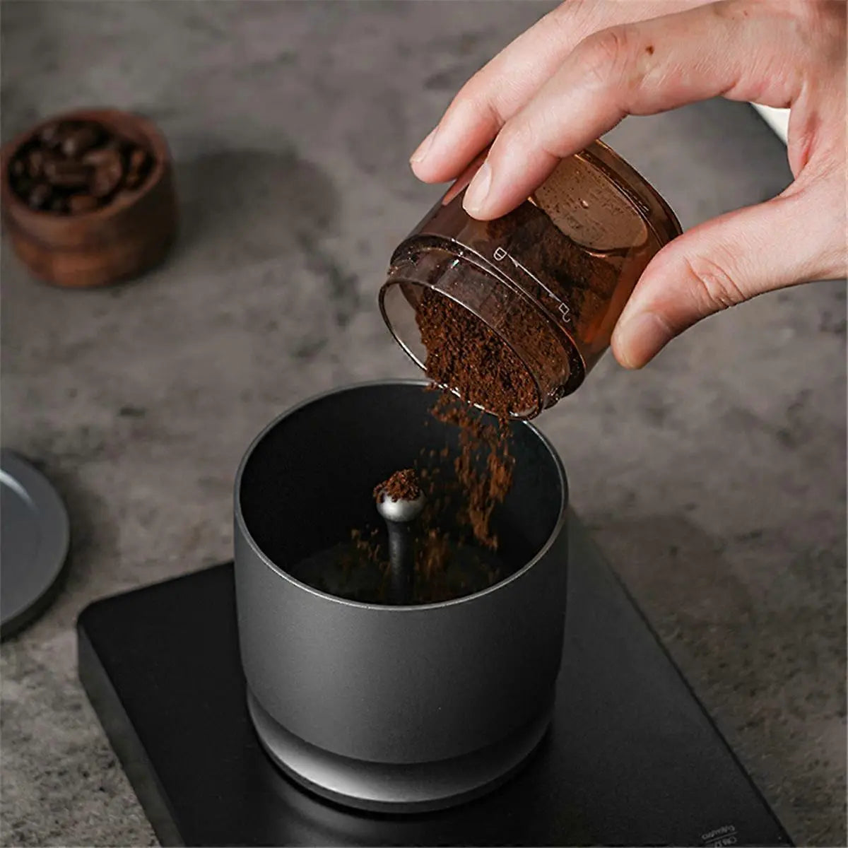 58mm Coffee Dosing Cup Aluminum Alloy Espresso Funnel Silver Barista Tool Wholesale Hub