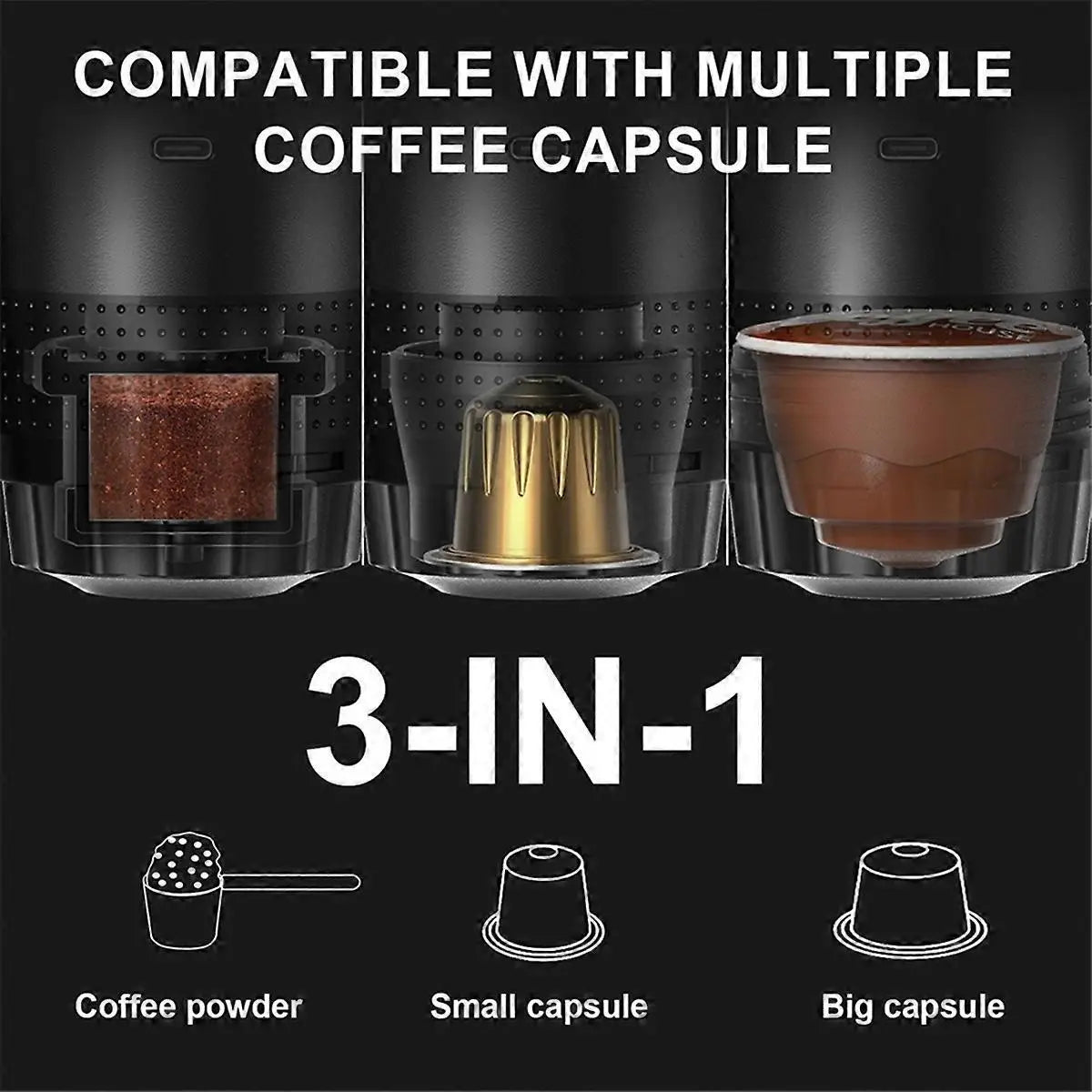 Wireless Portable Espresso Coffee Machine Capsule & Powder Travel Maker Wholesale Hub