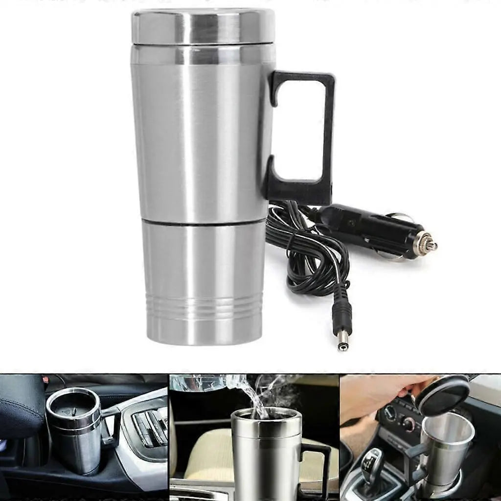 12V Electric Kettle Stainless Steel Tea Coffee Maker warmer for Car Camping Wholesale Hub