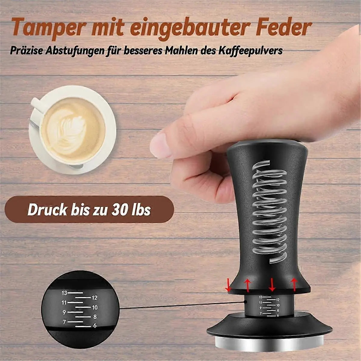 Coffee Tamper Set 51mm with 304 Stainless Steel Base Espresso Tamper Kit Wholesale Hub