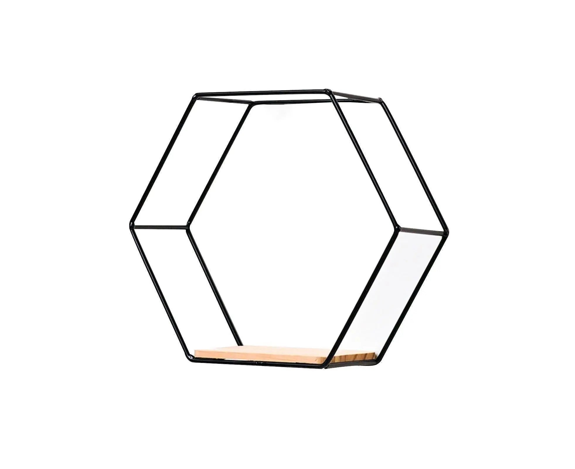 Nordic Hexagonal Iron Stand Small Pot Wall Holder Home Shelf Storage Holder-Golden M Wholesale Hub