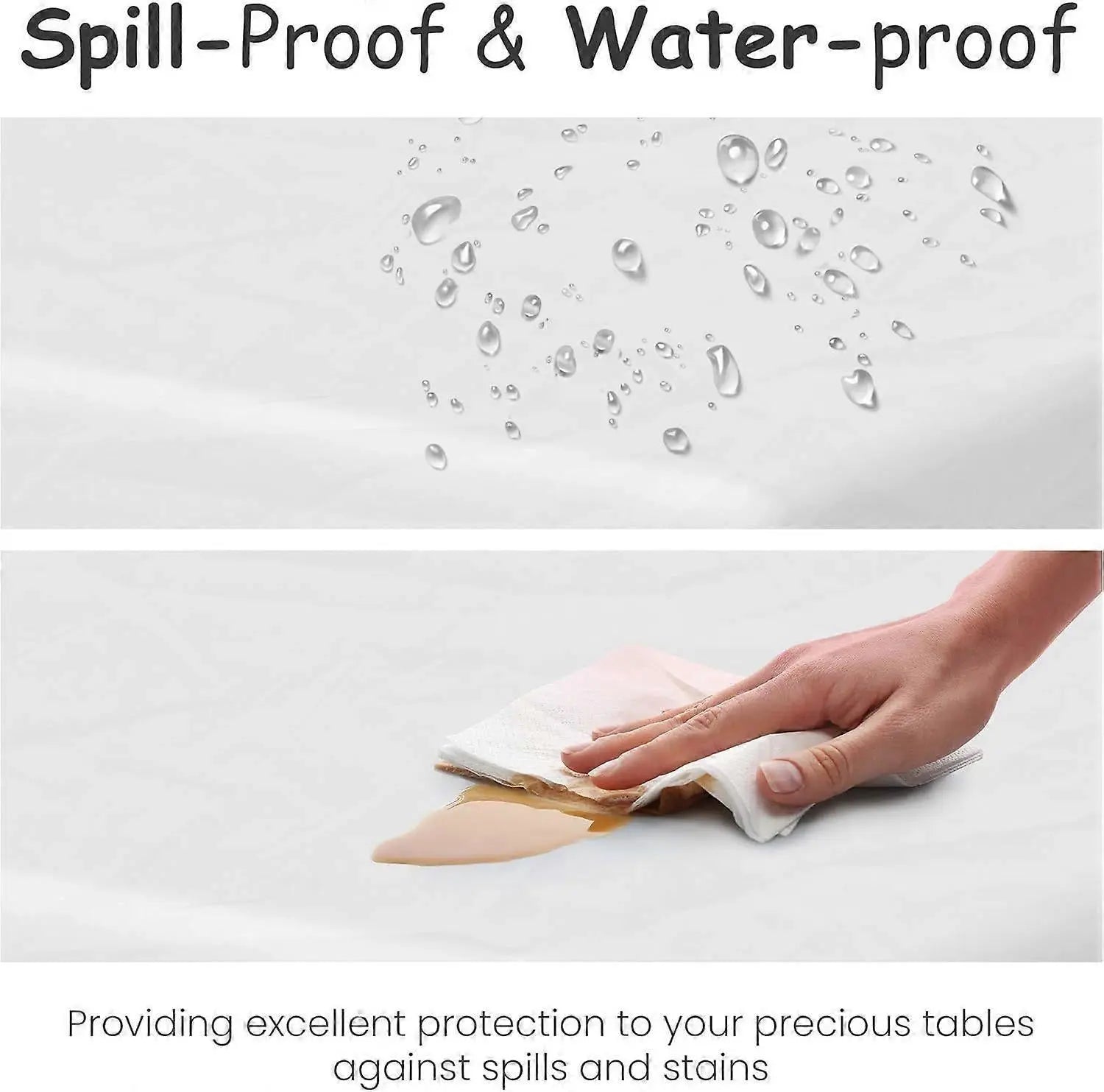 5 Pack Premium White Plastic Tablecloth - 108 x 54 in Wholesale Hub
