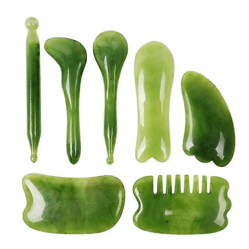 7pcs Natural Stone Guasha Scraping Tool Set, Traditional Anti-Aging Gua Sha Boards Wholesale Hub