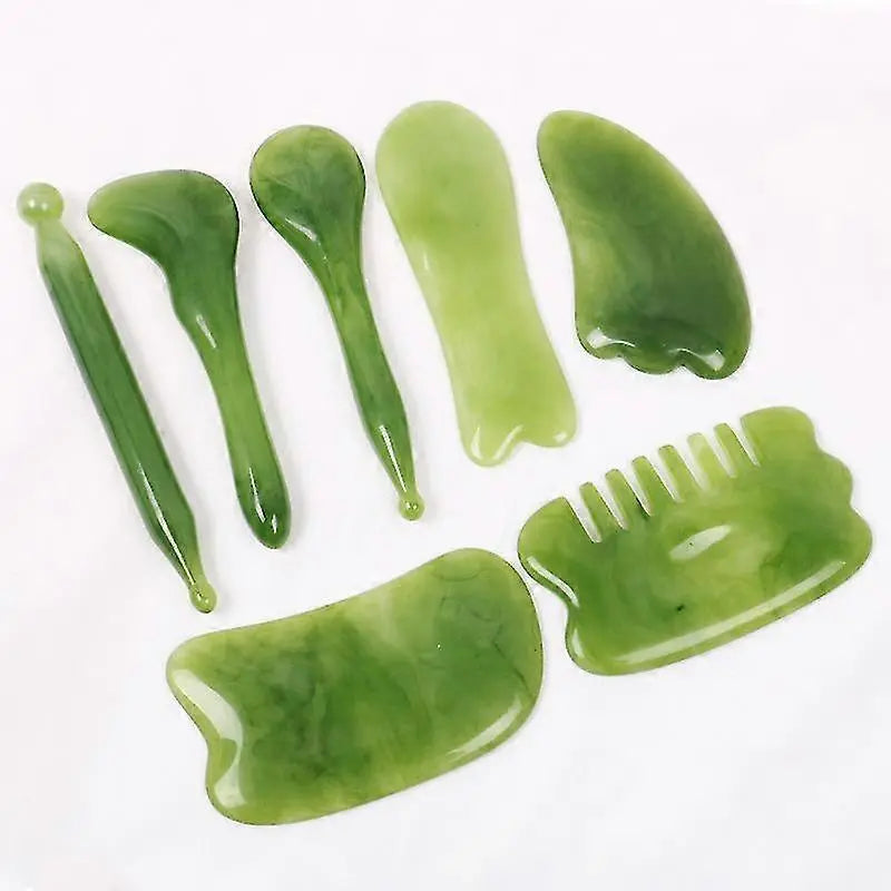7pcs Natural Stone Guasha Scraping Tool Set, Traditional Anti-Aging Gua Sha Boards Wholesale Hub