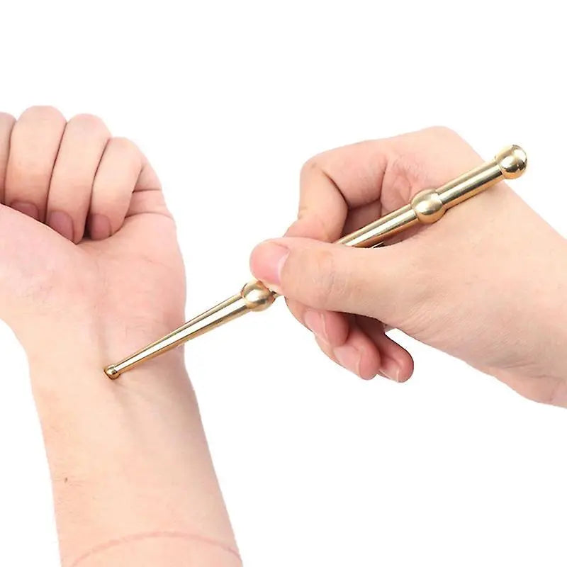 Brass Face & Eye Reflexology Massage Pen, Ear Acupoint Guasha Detecting Stick (1pc) Wholesale Hub