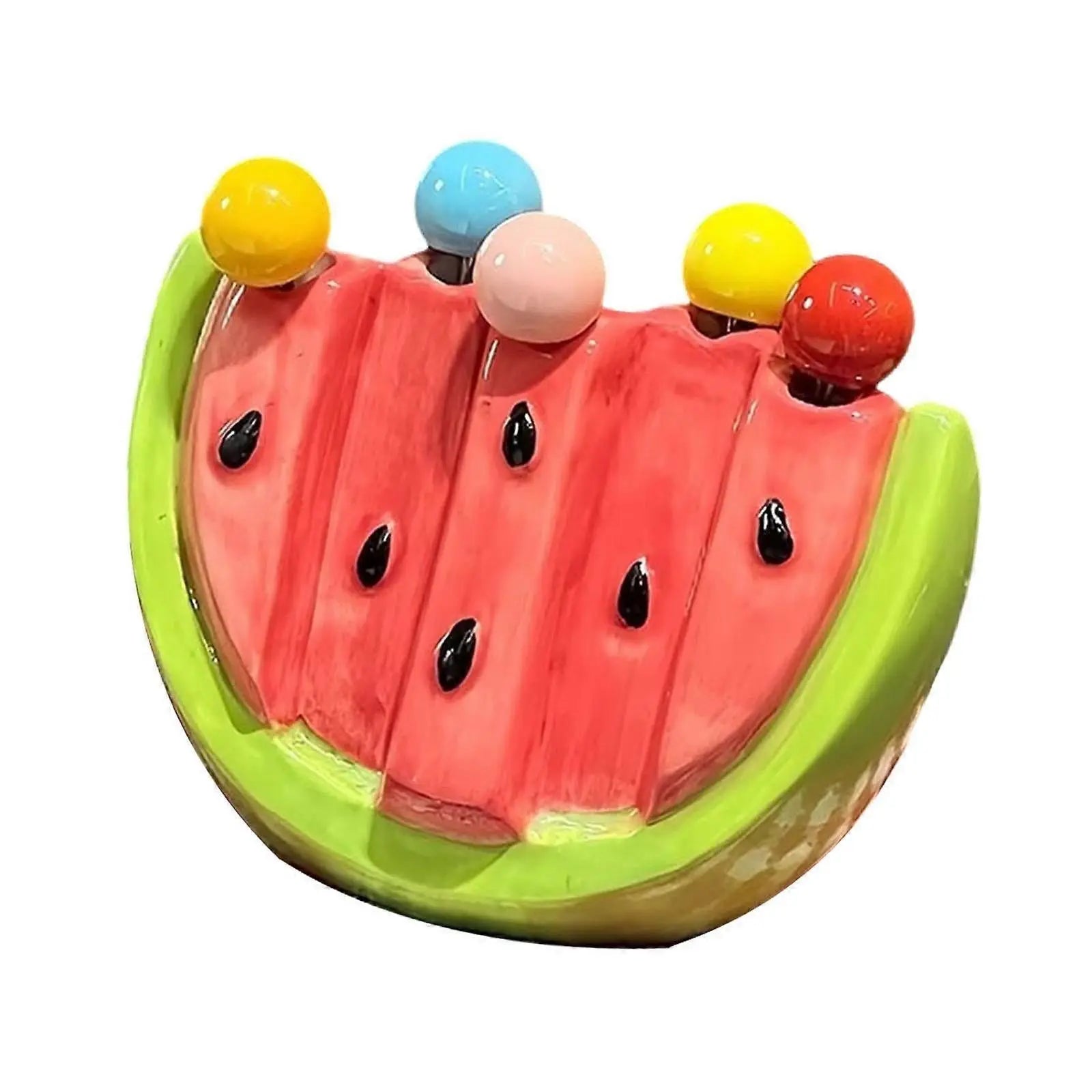 5pcs Fruit Forks with Ceramic Storage Jar Dessert Forks for Salad Picnic Party Wholesale Hub