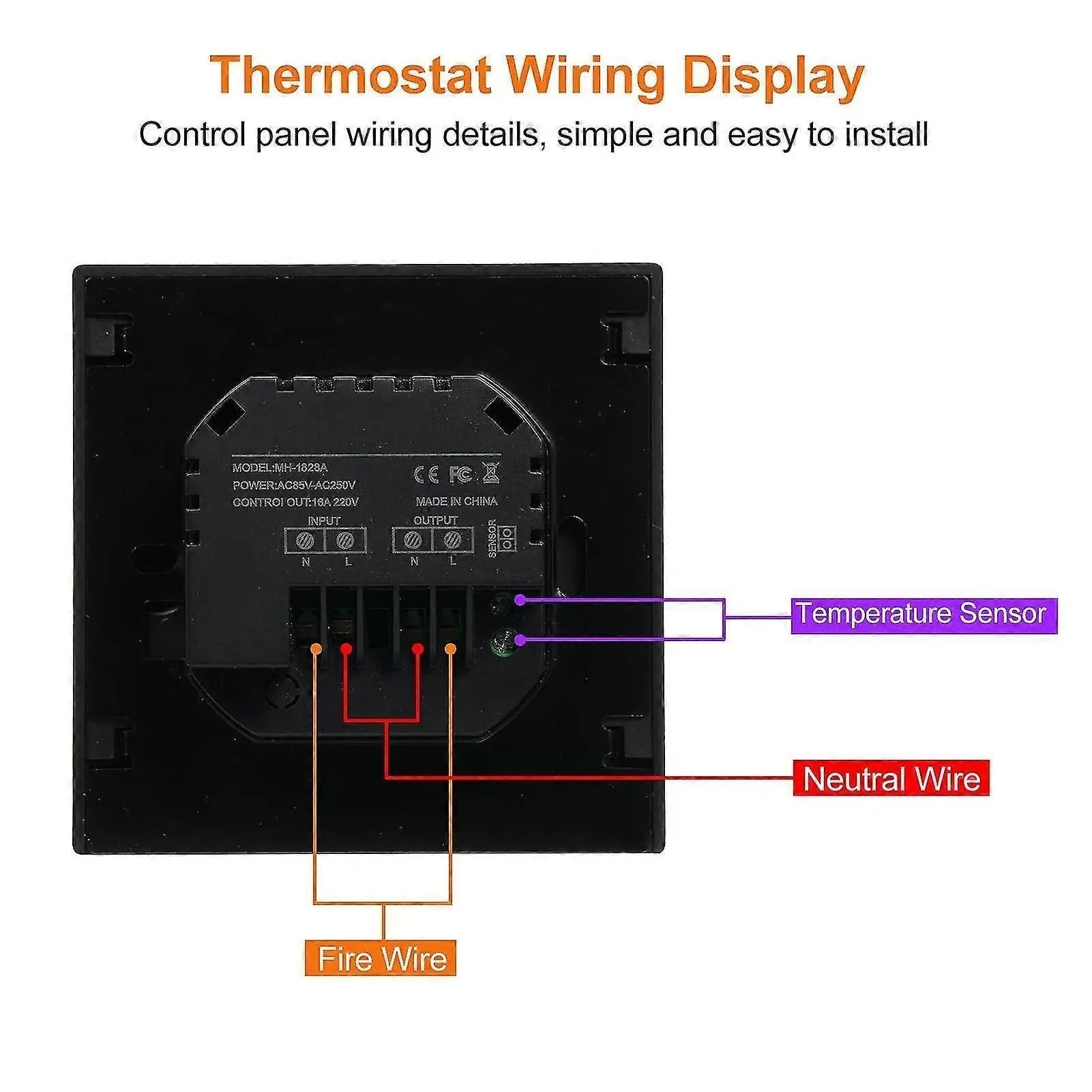 Smart Thermostat 16A Floor Heating Temperature Controller with LED Touch Screen Wholesale Hub