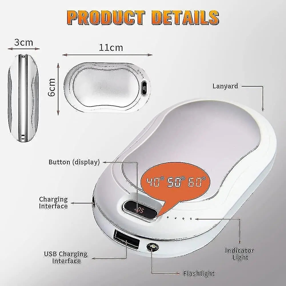10000mAh USB Rechargeable Electric Hand Warmer & Power Bank Wholesale Hub