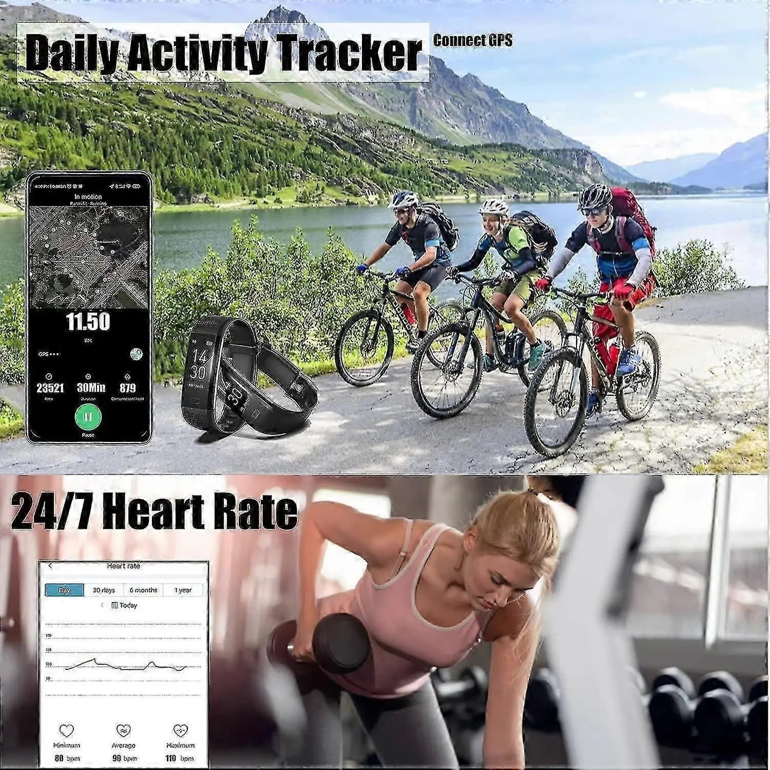 IP68 Fitness Tracker Smartwatch - Heart Rate, Sleep, Step Counter, Calories, Blood Pressure Wholesale Hub