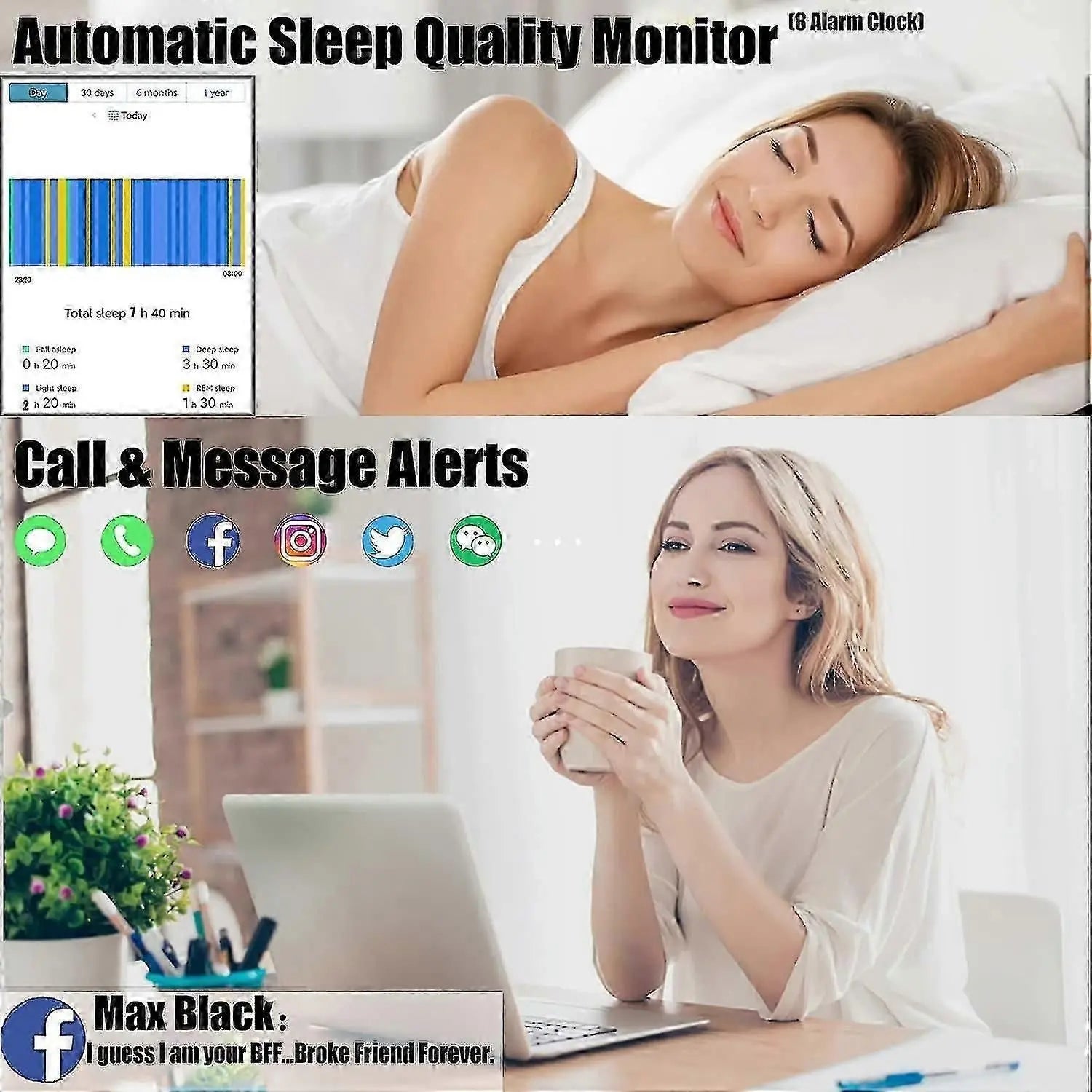 IP68 Fitness Tracker Smartwatch - Heart Rate, Sleep, Step Counter, Calories, Blood Pressure Wholesale Hub