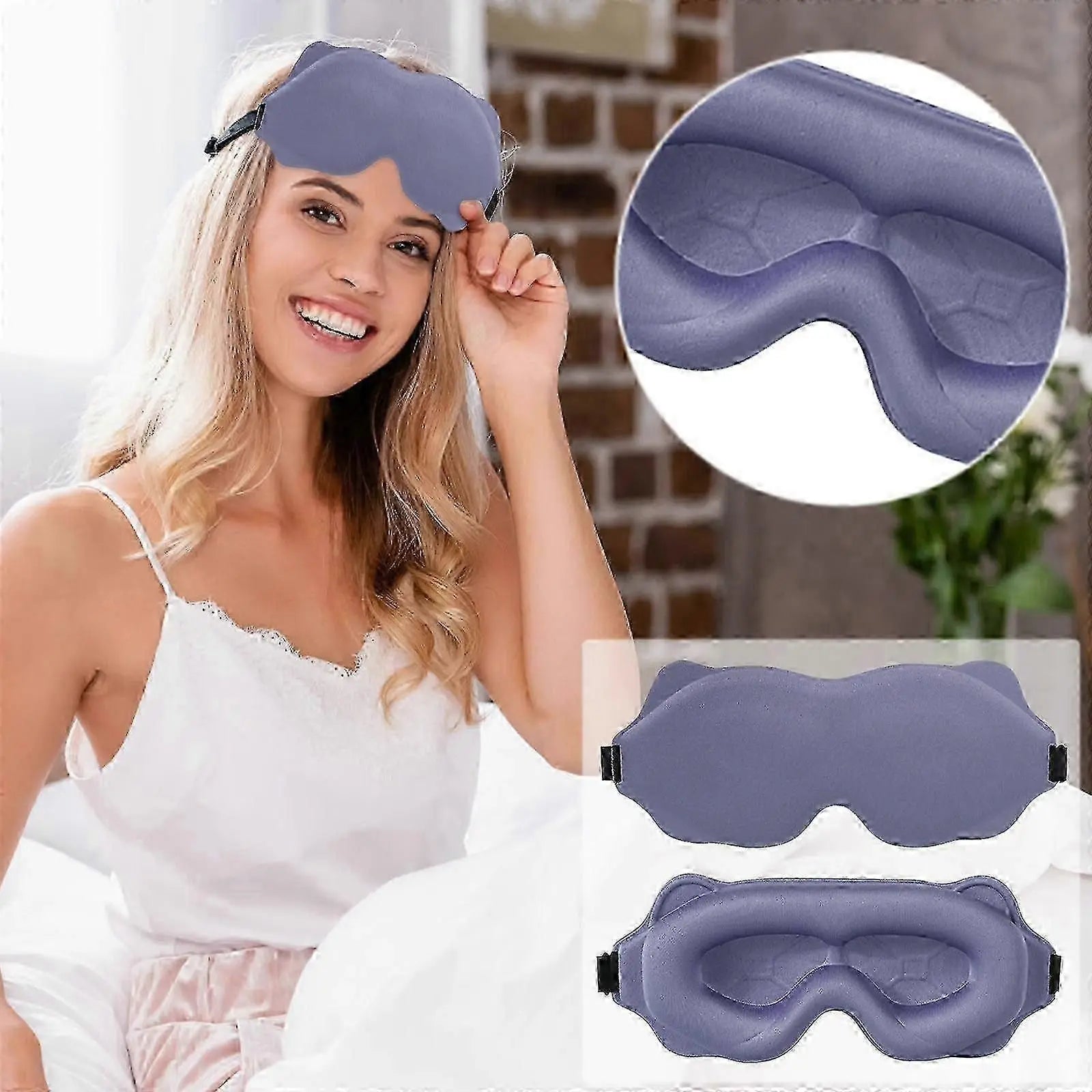 Washable Sleep Mask for Side Sleeping - Adjustable Strap, Breathable, Travel Wholesale Hub
