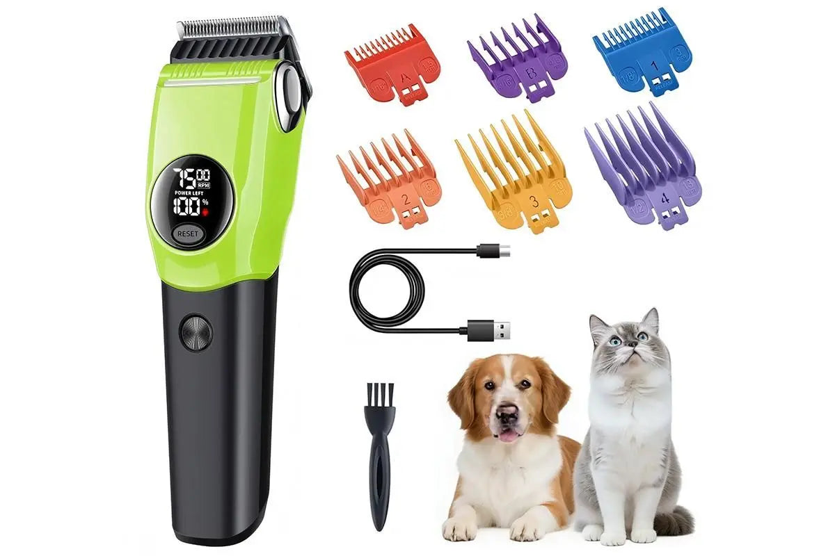Dog Clipper Low Noise Dog Grooming Kit Rechargeable 3-Speed With LCD Display for Dogs Cats Pets Wholesale Hub