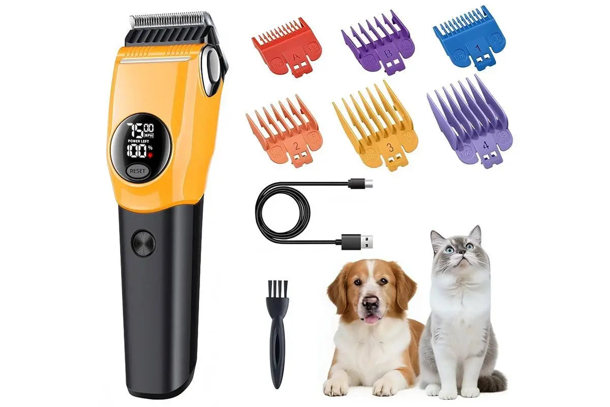Dog Clipper Low Noise Dog Grooming Kit Rechargeable 3-Speed With LCD Display for Dogs Cats Pets Wholesale Hub