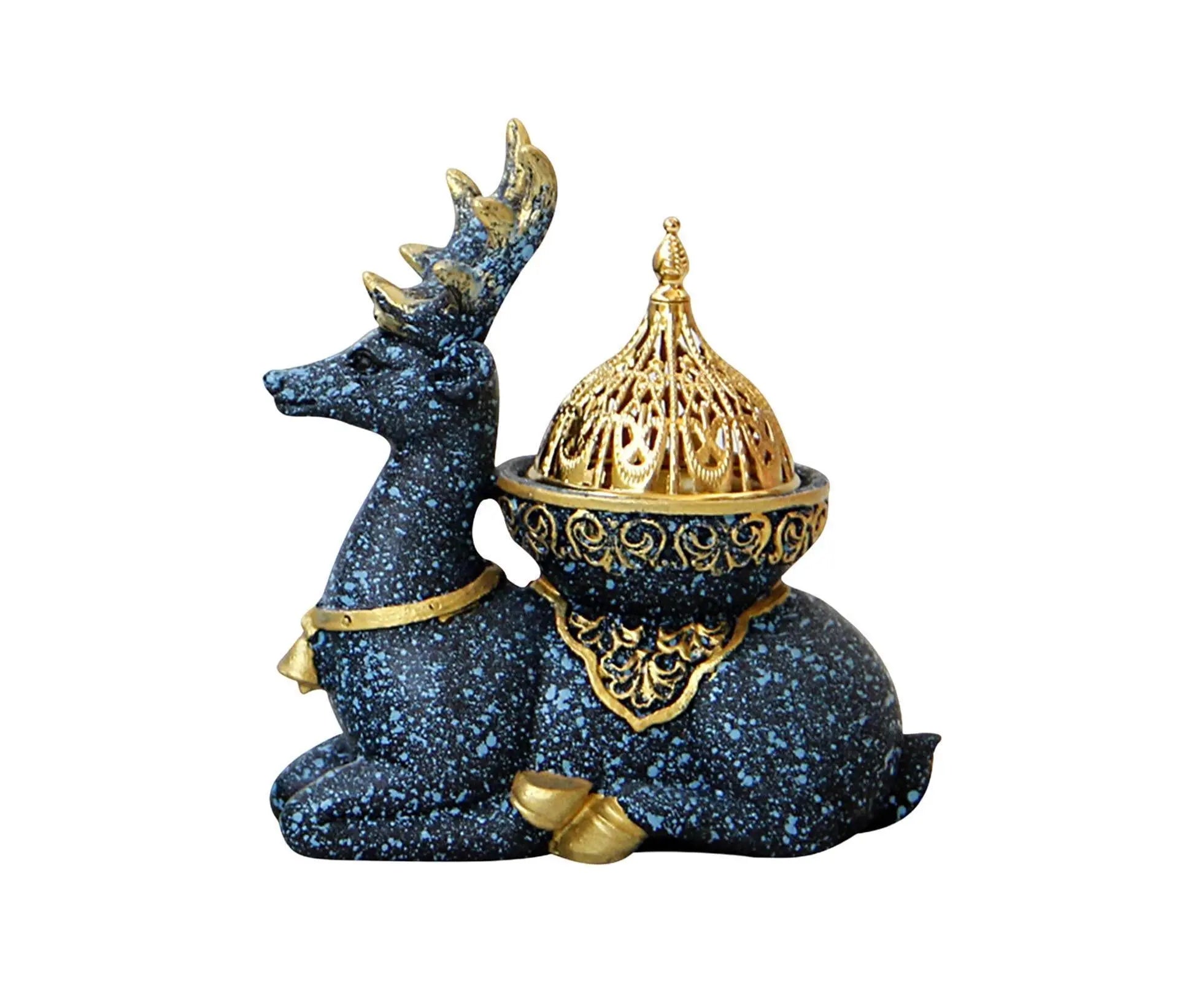 Marble Reindeer Incense Holder-Dark Blue Wholesale Hub