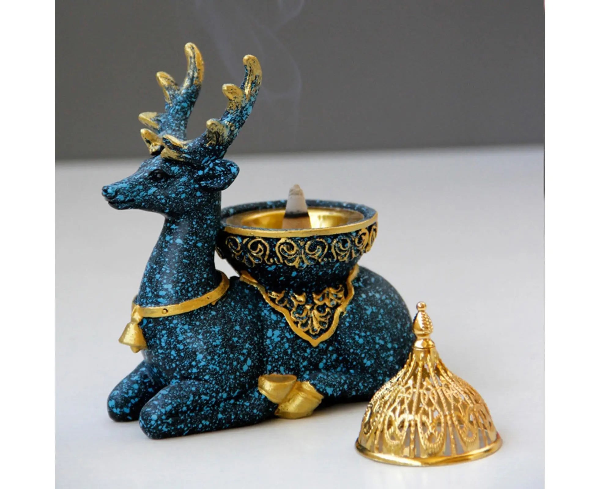Marble Reindeer Incense Holder-Dark Blue Wholesale Hub