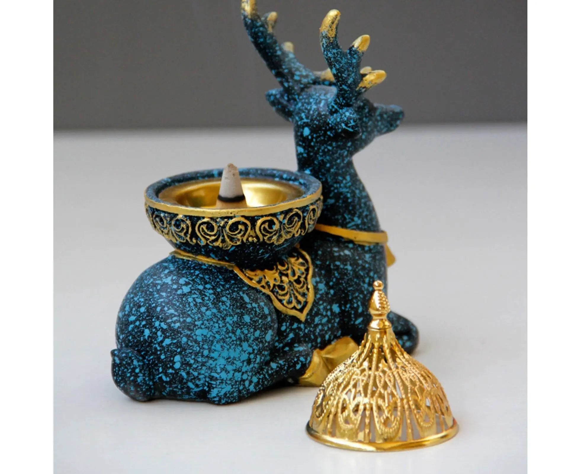 Marble Reindeer Incense Holder-Dark Blue Wholesale Hub