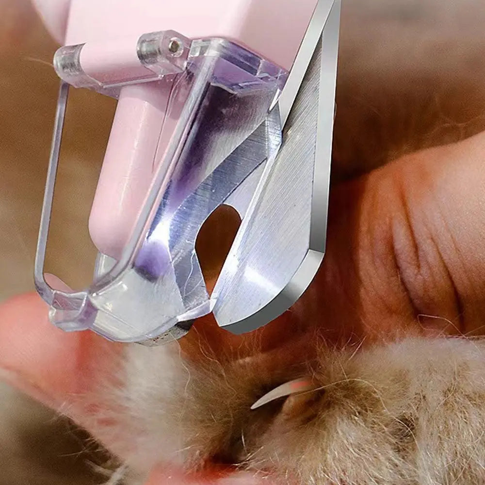 2-in-1 Pet Nail Grinder with LED Lights USB Rechargeable Dog Nail Clippers Cats Claw Trimmer Pink Wholesale Hub