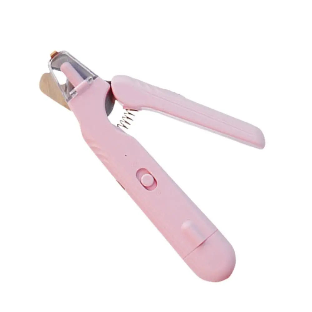 2-in-1 Pet Nail Grinder with LED Lights USB Rechargeable Dog Nail Clippers Cats Claw Trimmer Pink Wholesale Hub