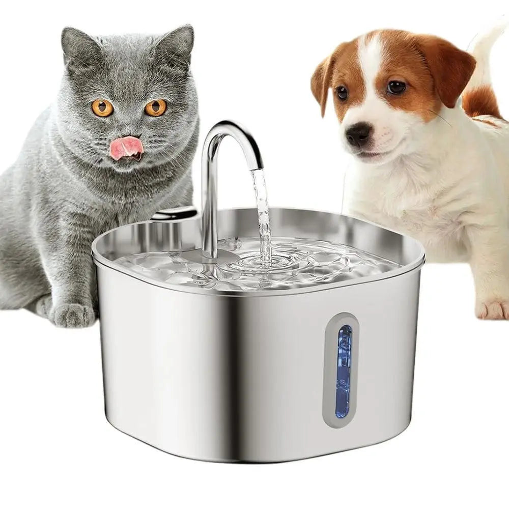 USB 2.2L Stainless Steel Pet Water Fountain for Cats and Small Dogs Wholesale Hub
