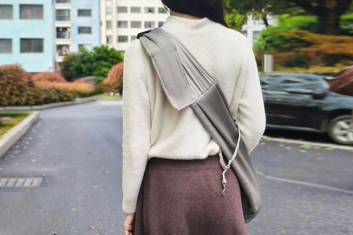 Breathable Dog Carrier Sling With Storage Pocket Pet Carrier Shoulder Pouch For Outdoor Travel -Gray Wholesale Hub
