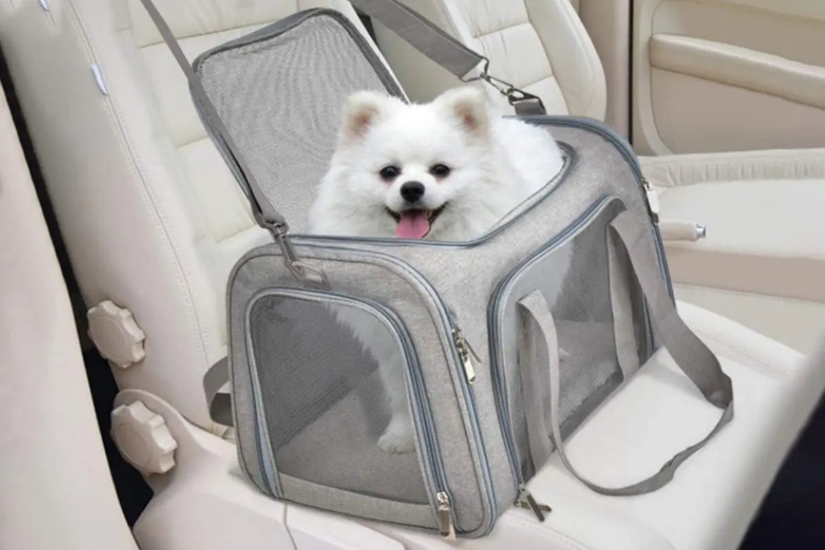 Portable Travel Bag Soft Crate Cage Cat Bag Animal Carriers for Pets -Grey Wholesale Hub