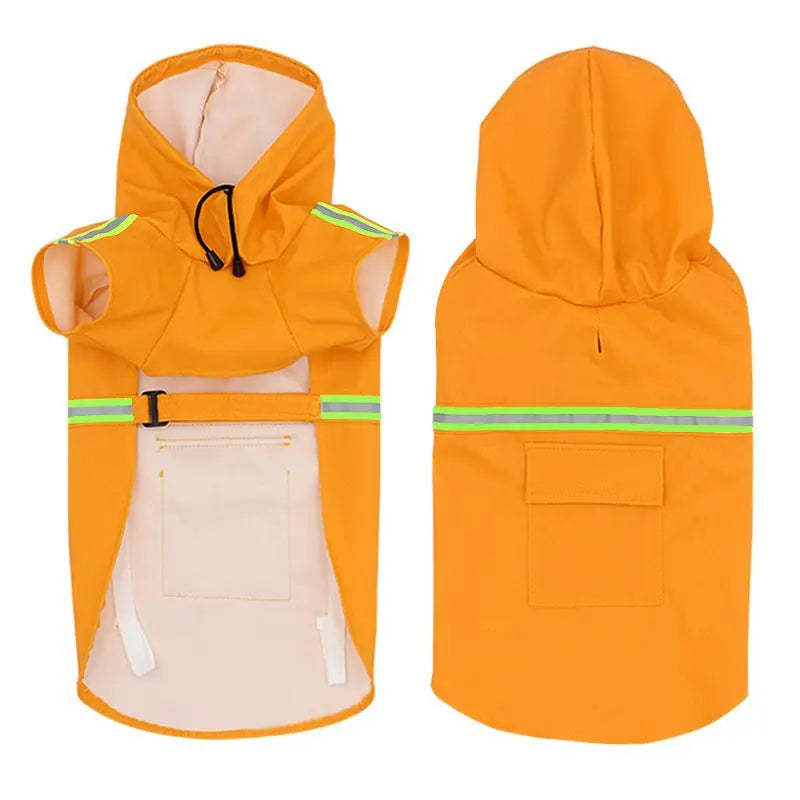 Pet Raincoat Outdoor Waterproof Dog Poncho for Small and Medium Dogs - Orange Wholesale Hub