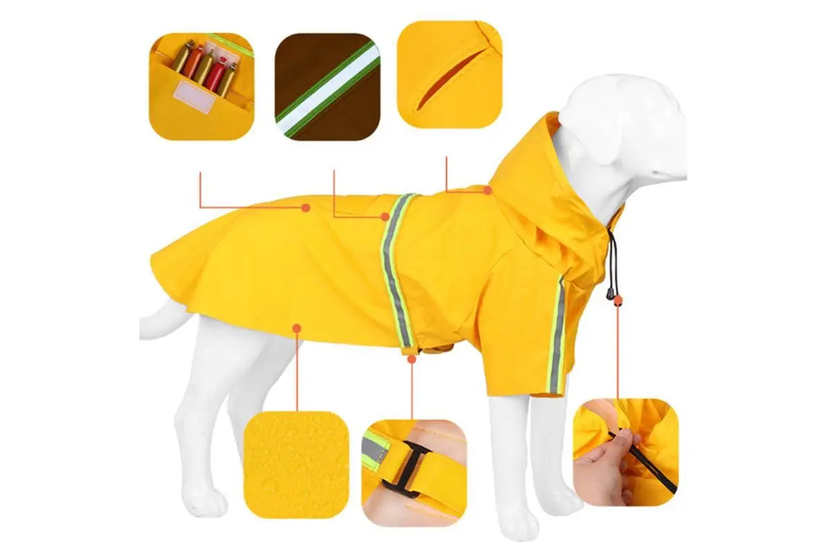 Pet Raincoat Outdoor Waterproof Dog Poncho for Small and Medium Dogs - Orange Wholesale Hub