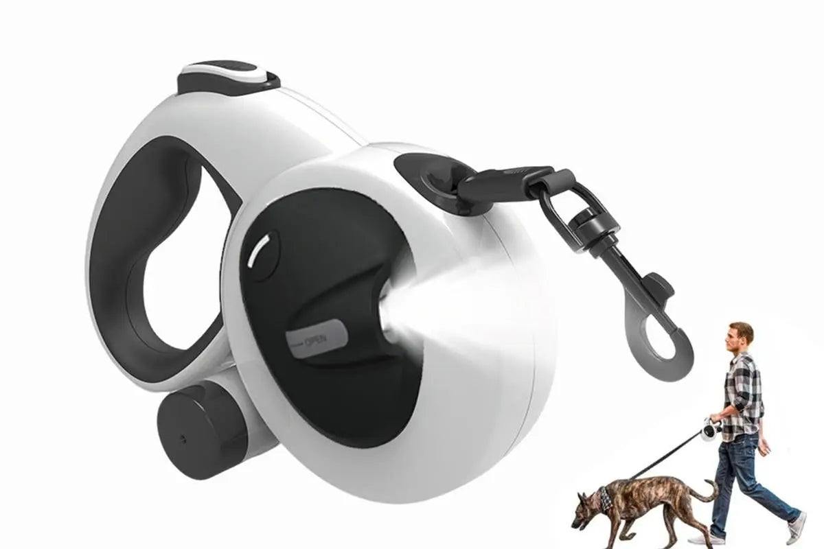 5m Auto Retractable Dog Leash with LED Light Pet Walking Lead for Small Medium Large Dogs - L Wholesale Hub
