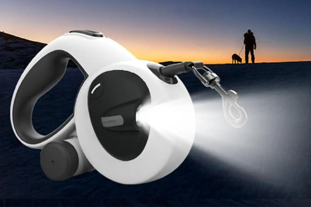 5m Auto Retractable Dog Leash with LED Light Pet Walking Lead for Small Medium Large Dogs - L Wholesale Hub