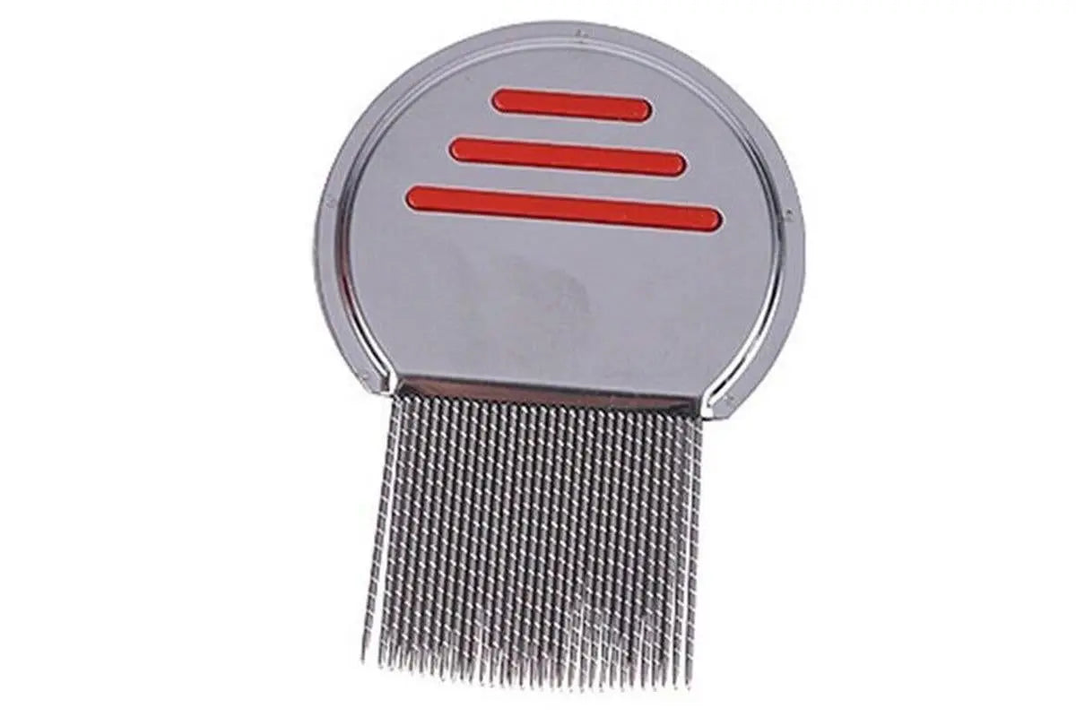 Stainless Steel Pet Flea Comb Fine Tooth Grooming Tool for Dogs Cats - Red Wholesale Hub