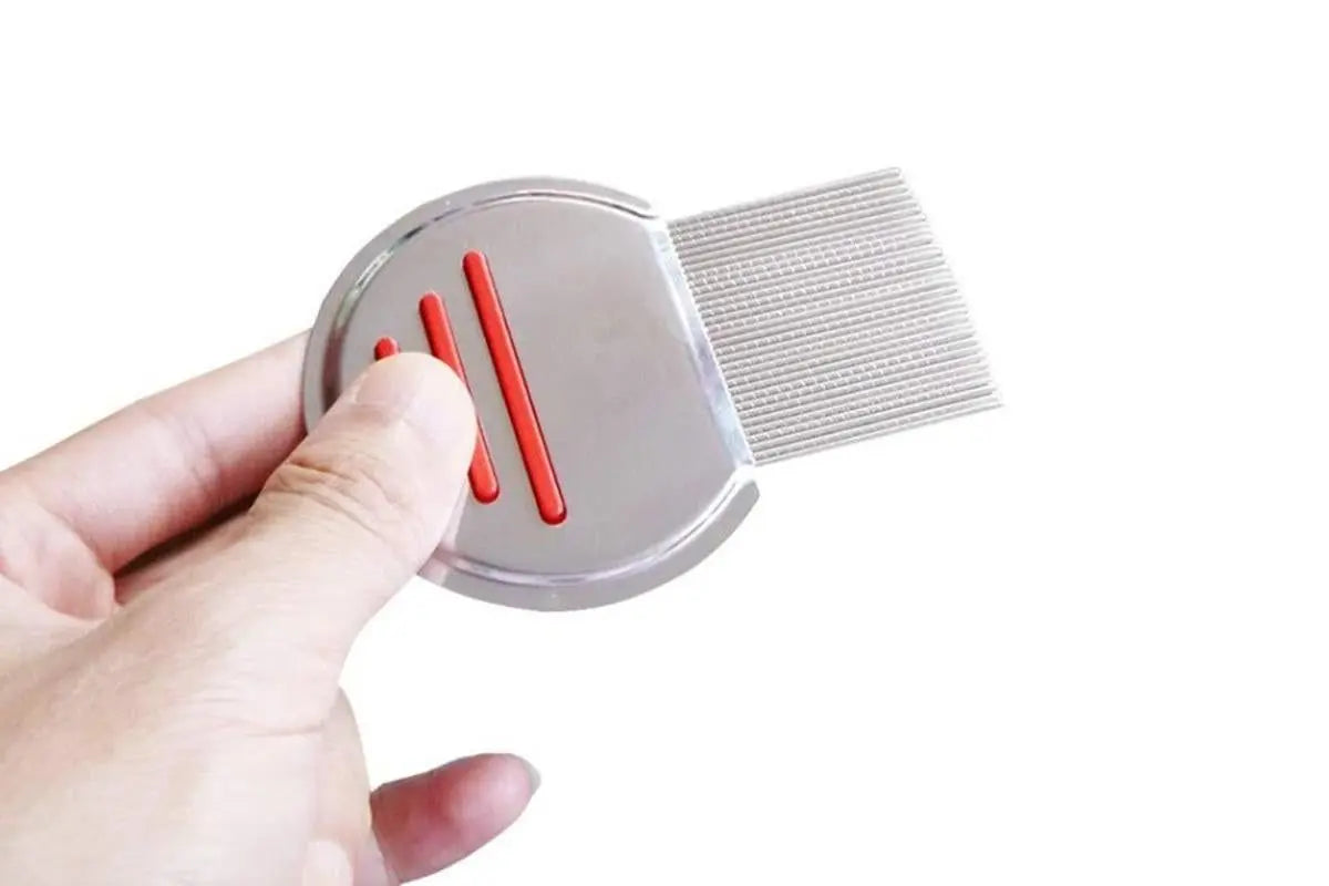 Stainless Steel Pet Flea Comb Fine Tooth Grooming Tool for Dogs Cats - Red Wholesale Hub